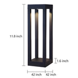Modern LED Outdoor Post Light Waterproof Path Lamp for Garden Patio Landscape Lighting in Black