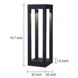 Modern LED Outdoor Post Light Waterproof Path Lamp for Garden Patio Landscape Lighting in Black