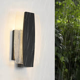 Modern LED Outdoor Sconce with Handmade Bubble Glass and Waterproof Black Finish