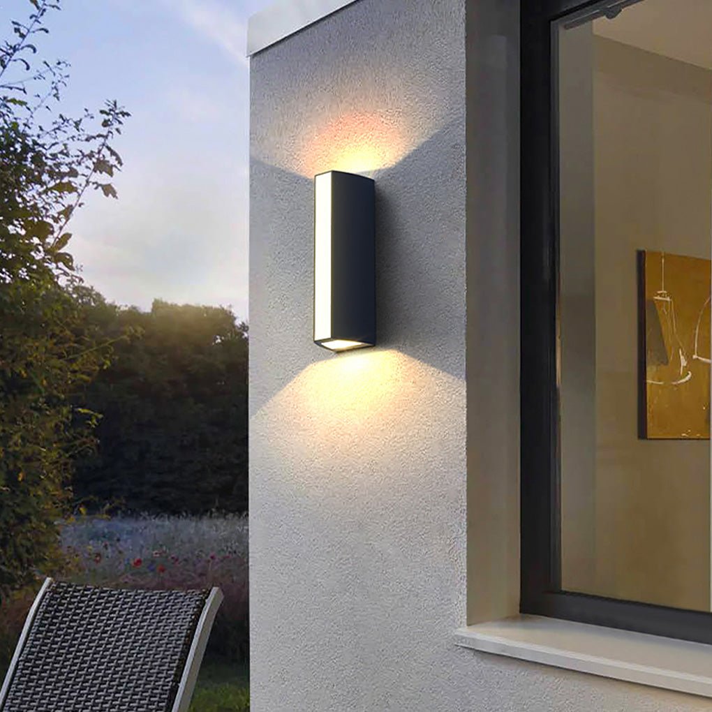 Modern LED Outdoor Up and Down Wall Light Waterproof Exterior Sconce for Patio Porch and Garden