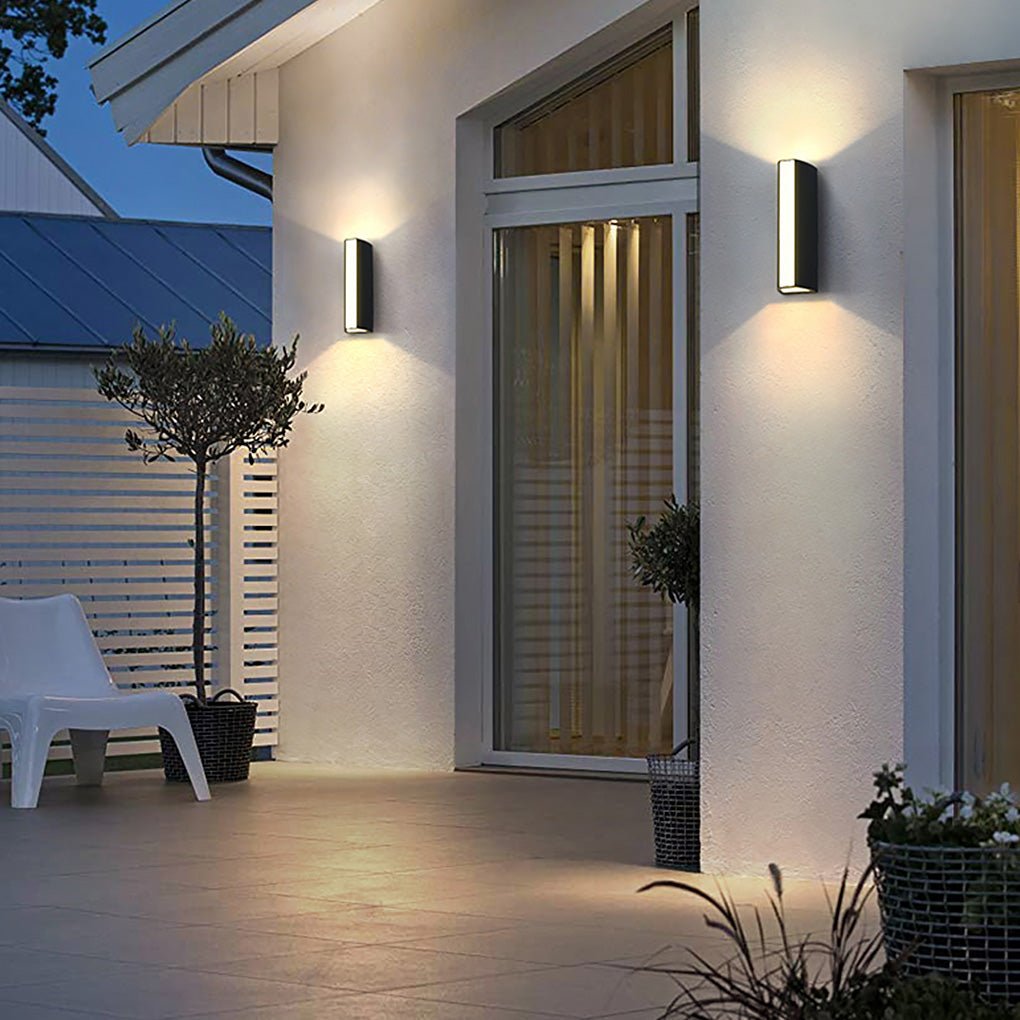 Modern LED Outdoor Up and Down Wall Light Waterproof Exterior Sconce for Patio Porch and Garden