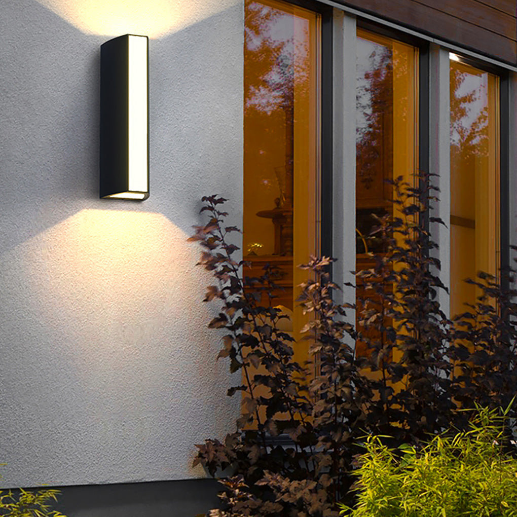 Modern LED Outdoor Up and Down Wall Light Waterproof Exterior Sconce for Patio Porch and Garden