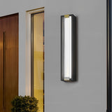 Modern LED Outdoor Wall Light Waterproof Black Rectangular Porch Sconce