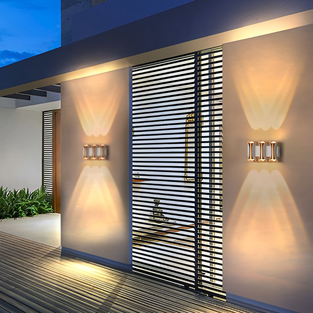 Modern LED Outdoor Wall Sconce Waterproof Up and Down Exterior Lighting for Garden and Villa