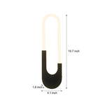 Modern LED Oval Wall Sconce 16 Inch Gold and Black Indoor Accent Lighting for Bedroom and Living Room