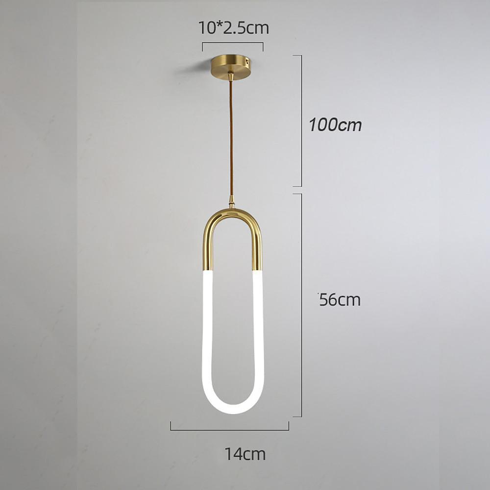 Modern LED Pendant Light Copper Geometric Hanging Lamp for Kitchen Island Gold and White Brass Finish