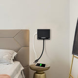 Modern LED Reading Wall Sconce with Wireless Charging Pad and Adjustable Rotary Head