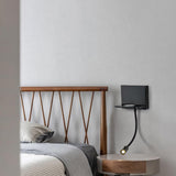 Modern LED Reading Wall Sconce with Wireless Charging Pad and Adjustable Rotary Head