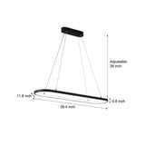 Modern LED Rectangular Island Chandelier Aluminum and Silica Gel Hanging Ceiling Light for Dining Room
