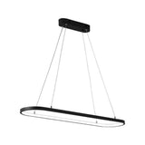 Modern LED Rectangular Island Chandelier Aluminum and Silica Gel Hanging Ceiling Light for Dining Room