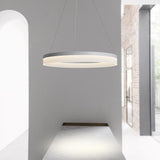 Modern LED Ring Pendant Light Circular Aluminum Acrylic Hanging Lamp for Dining Room