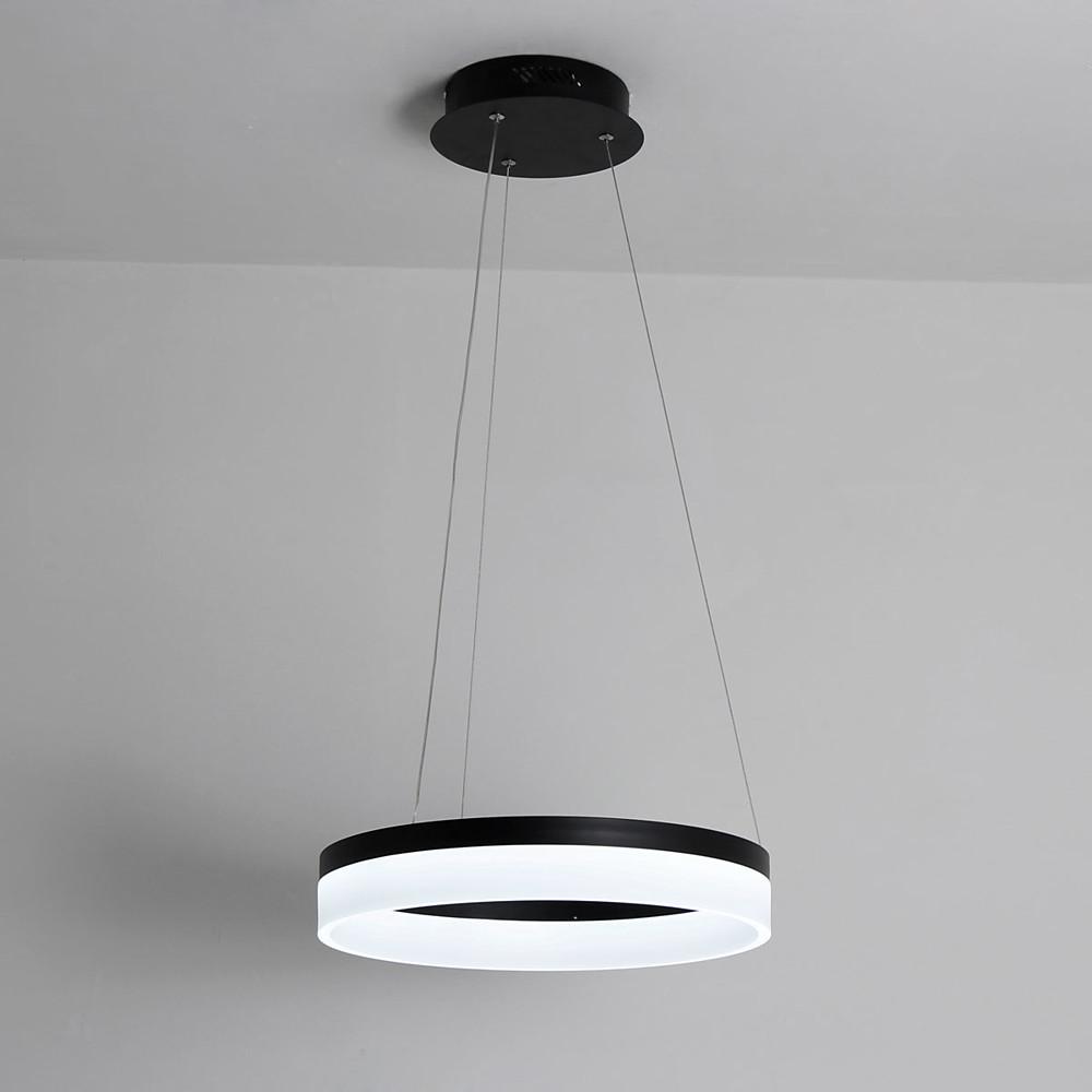 Modern LED Ring Pendant Light Circular Aluminum Acrylic Hanging Lamp for Dining Room