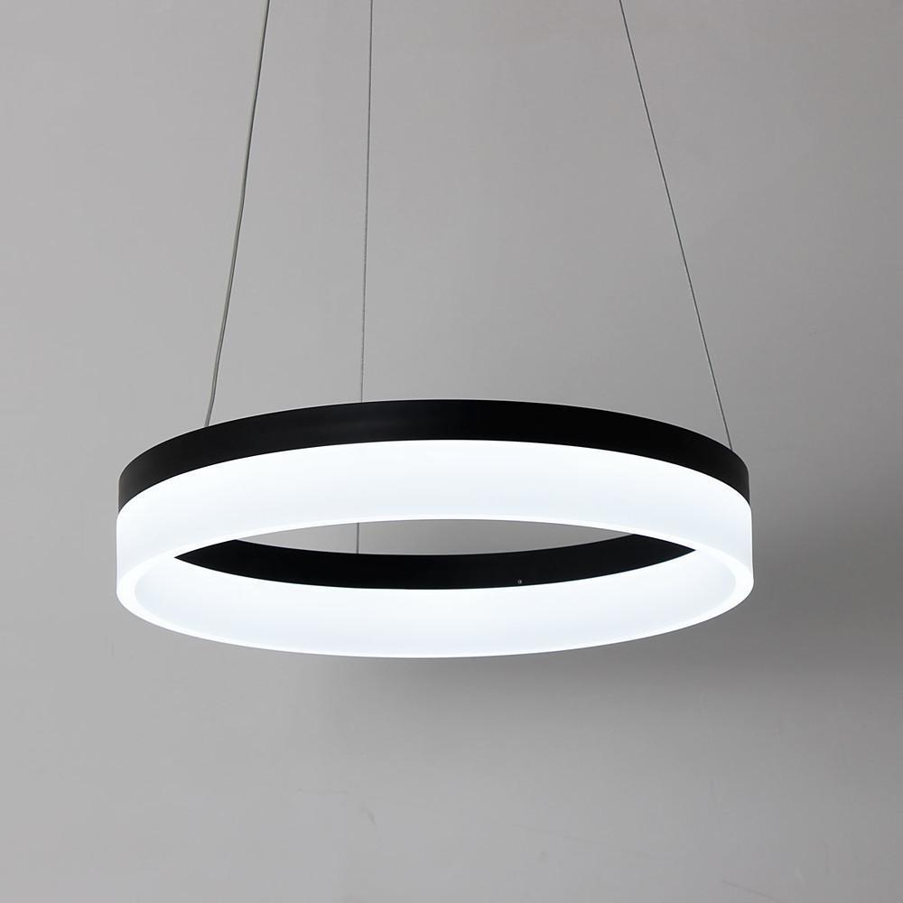 Modern LED Ring Pendant Light Circular Aluminum Acrylic Hanging Lamp for Dining Room
