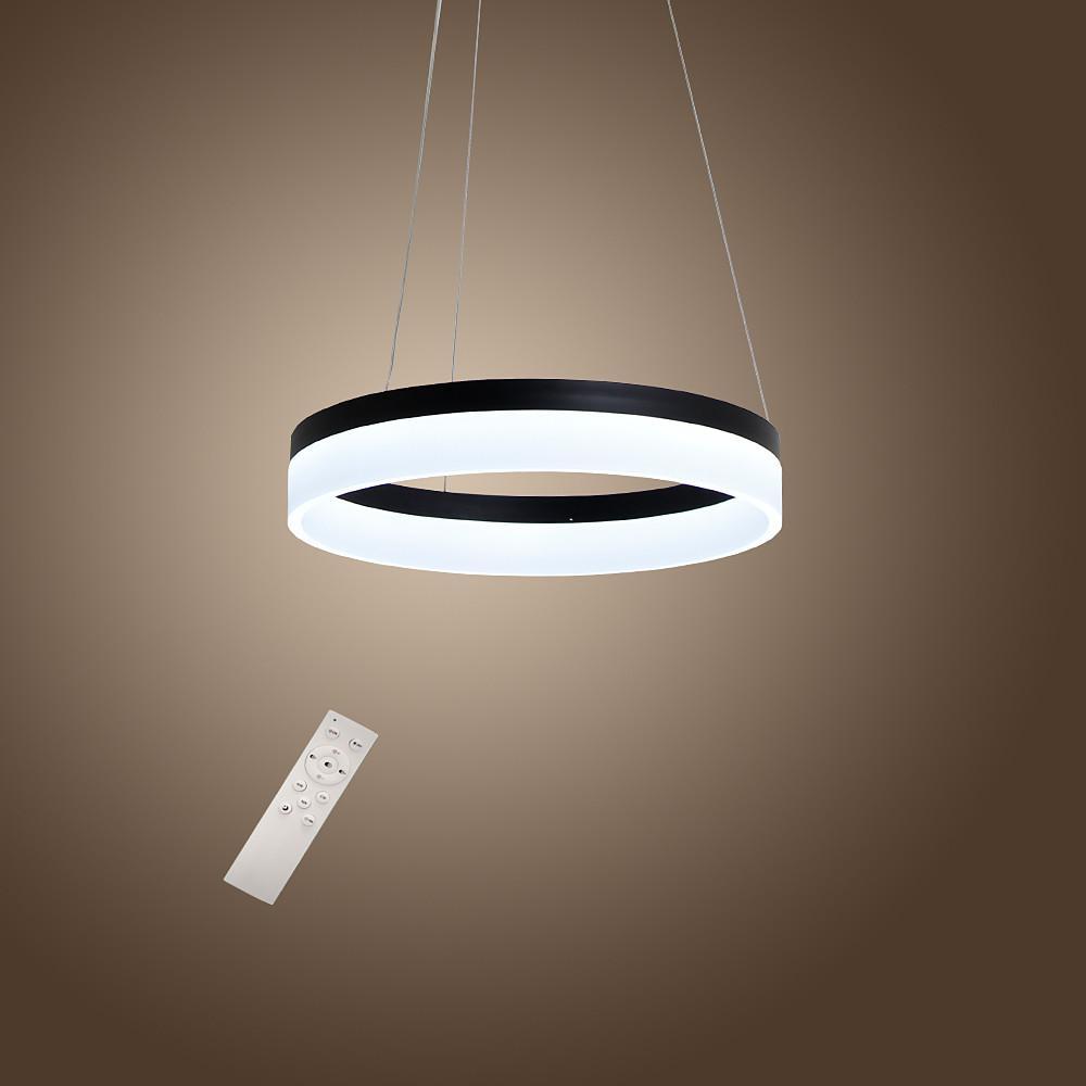 Modern LED Ring Pendant Light Circular Aluminum Acrylic Hanging Lamp for Dining Room