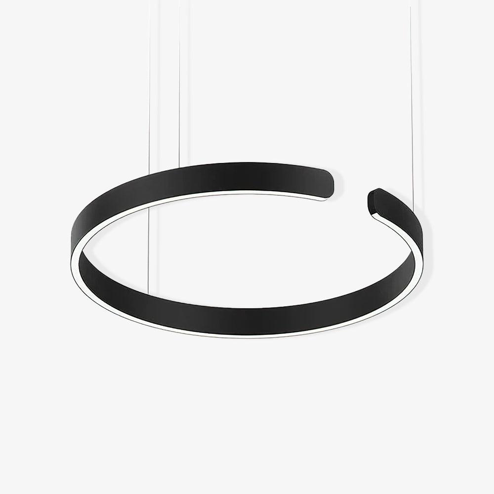 Modern LED Ring Pendant Light Circular Minimalist Chandelier for Living Room and Bedroom