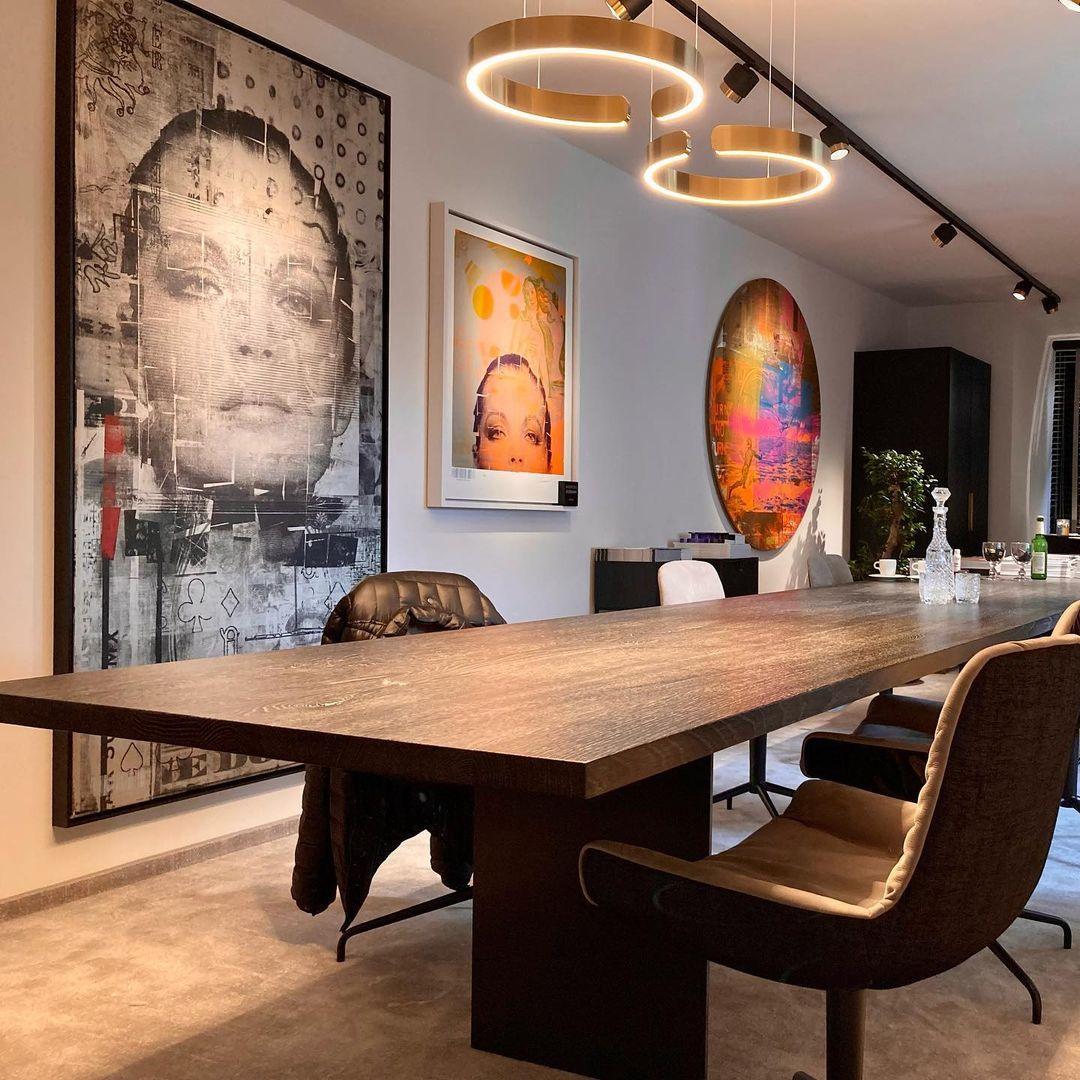 Modern LED Ring Pendant Light Circular Minimalist Chandelier for Living Room and Bedroom