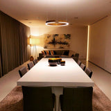 Modern LED Ring Pendant Light Circular Minimalist Chandelier for Living Room and Bedroom