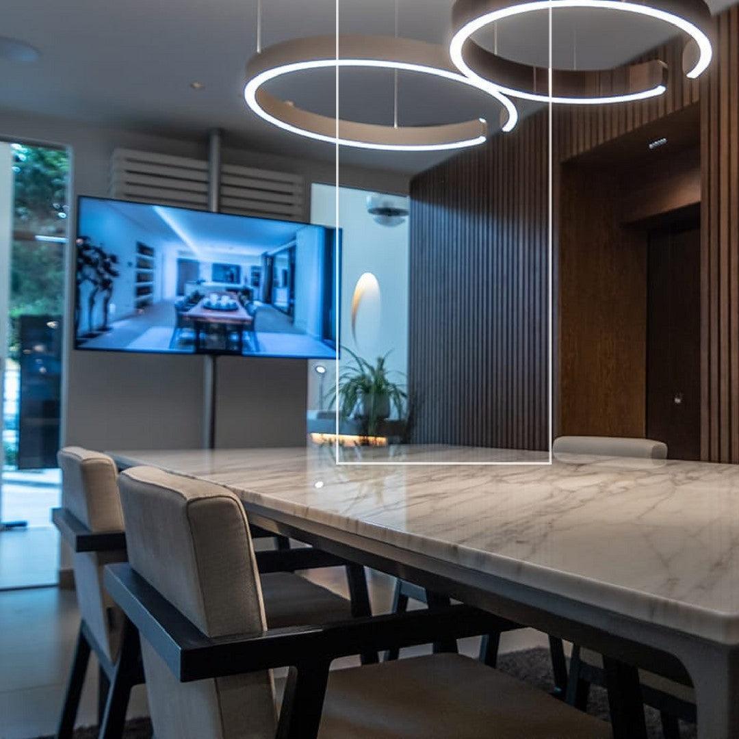Modern LED Ring Pendant Light Circular Minimalist Chandelier for Living Room and Bedroom