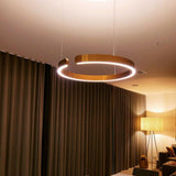 Modern LED Ring Pendant Light Circular Minimalist Chandelier for Living Room and Bedroom