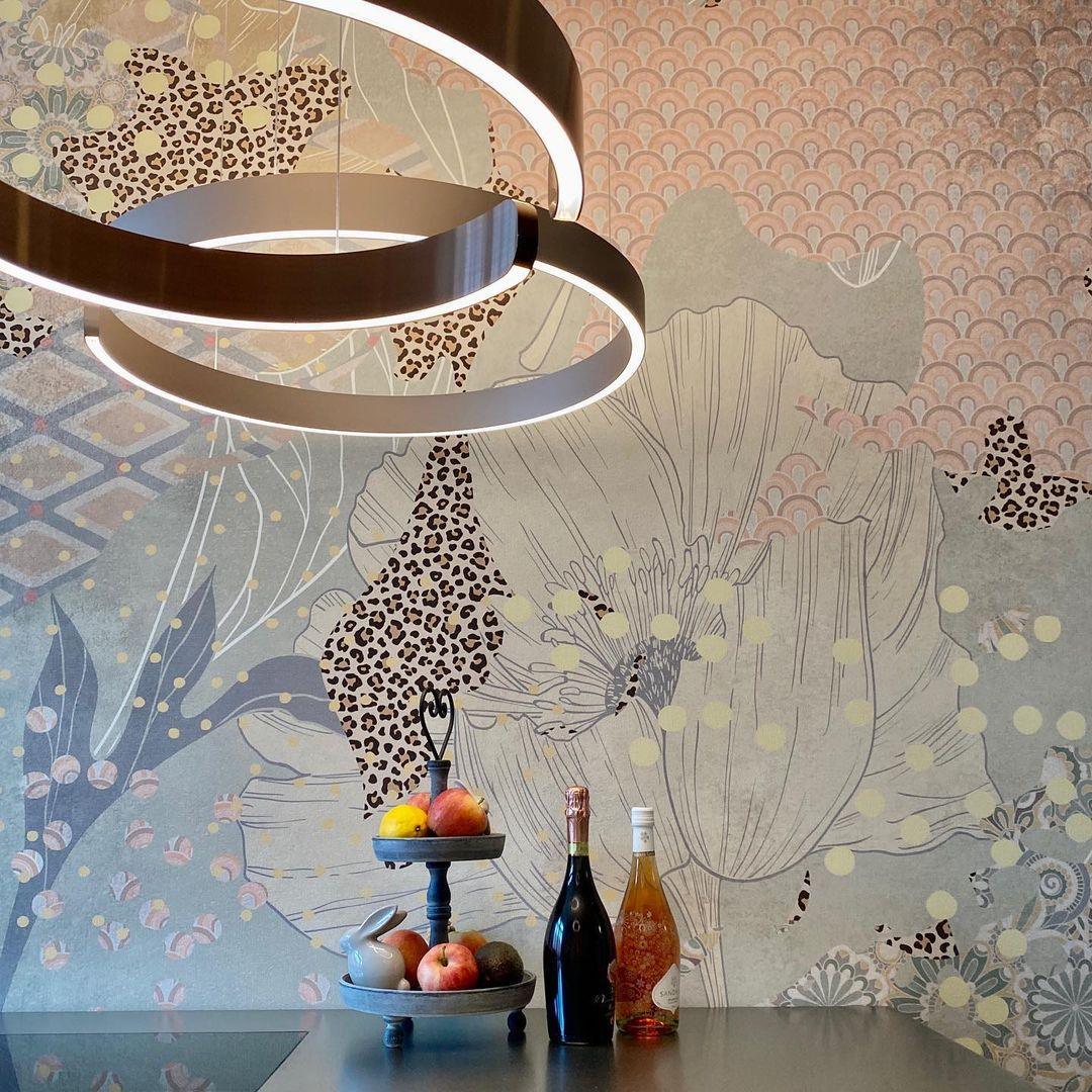 Modern LED Ring Pendant Light Circular Minimalist Chandelier for Living Room and Bedroom