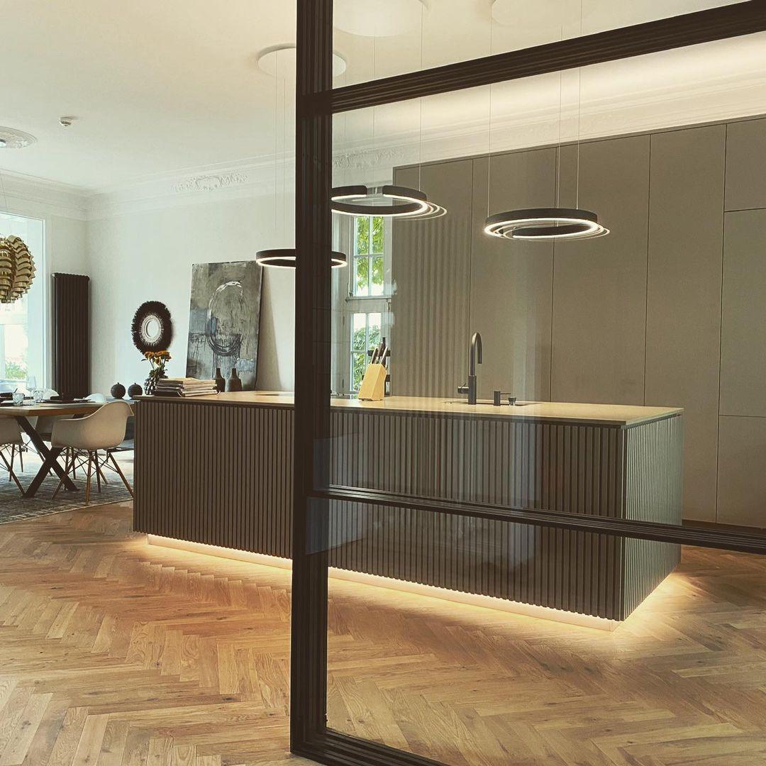 Modern LED Ring Pendant Light Circular Minimalist Chandelier for Living Room and Bedroom