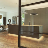 Modern LED Ring Pendant Light Circular Minimalist Chandelier for Living Room and Bedroom