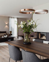 Modern LED Ring Pendant Light Circular Minimalist Chandelier for Living Room and Bedroom