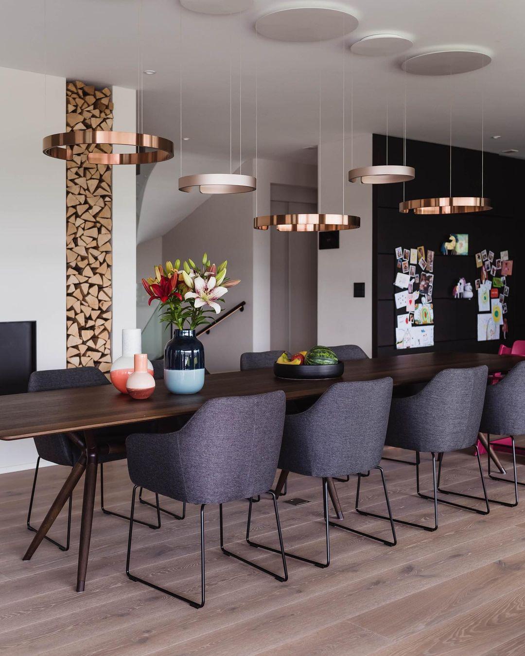 Modern LED Ring Pendant Light Circular Minimalist Chandelier for Living Room and Bedroom
