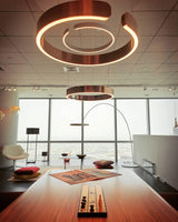 Modern LED Ring Pendant Light Circular Minimalist Chandelier for Living Room and Bedroom