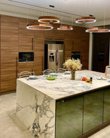Modern LED Ring Pendant Light Circular Minimalist Chandelier for Living Room and Bedroom