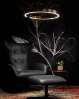 Modern LED Ring Pendant Light Circular Minimalist Chandelier for Living Room and Bedroom