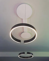 Modern LED Ring Pendant Light Circular Minimalist Chandelier for Living Room and Bedroom