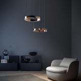 Modern LED Ring Pendant Light Circular Minimalist Chandelier for Living Room and Bedroom