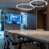 Modern LED Ring Pendant Light Circular Minimalist Chandelier for Living Room and Bedroom
