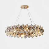 Modern LED Round Crystal Chandelier Scale Ceiling Light for Elegant Living Room