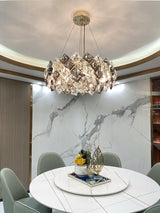 Modern LED Round Crystal Chandelier Scale Ceiling Light for Elegant Living Room