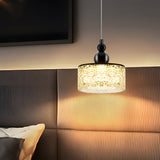 Modern LED Round Pendant Light with Ice Texture Acrylic Shade and 3 Color Dimming