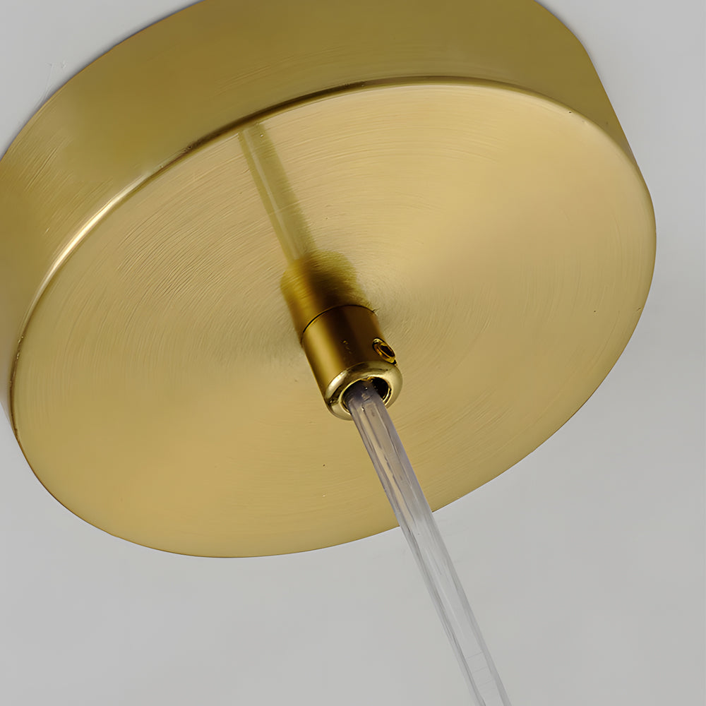 Modern LED Round Pendant Light with Ice Texture Acrylic Shade and 3 Color Dimming