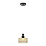 Modern LED Round Pendant Light with Ice Texture Acrylic Shade and 3 Color Dimming