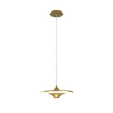 Modern LED Round UFO Pendant Light 13.8 Inch Metal Spaceship Hanging Lamp for Dining Room and Bar