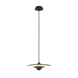 Modern LED Round UFO Pendant Light 13.8 Inch Metal Spaceship Hanging Lamp for Dining Room and Bar