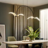 Modern LED Seagull Linear Chandelier Acrylic Pendant Lighting for Dining Room Kitchen Island