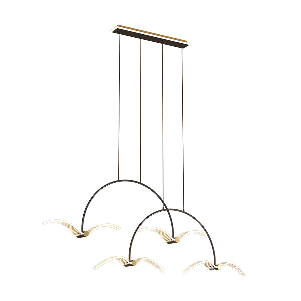 Modern LED Seagull Linear Chandelier Acrylic Pendant Lighting for Dining Room Kitchen Island