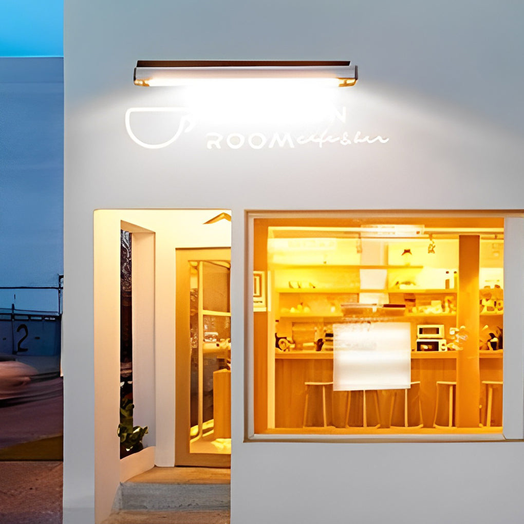 Modern LED Solar Wall Light for Outdoor Signage and Garden Waterproof Adjustable Aluminum Sconce