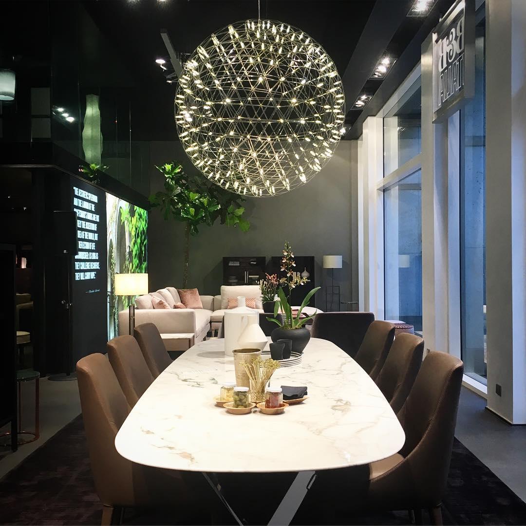 Modern LED Spark Ball Pendant Light Starry Night Fireworks Stainless Steel Chandelier