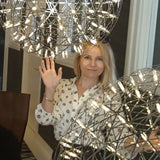 Modern LED Spark Ball Pendant Light Starry Night Fireworks Stainless Steel Chandelier