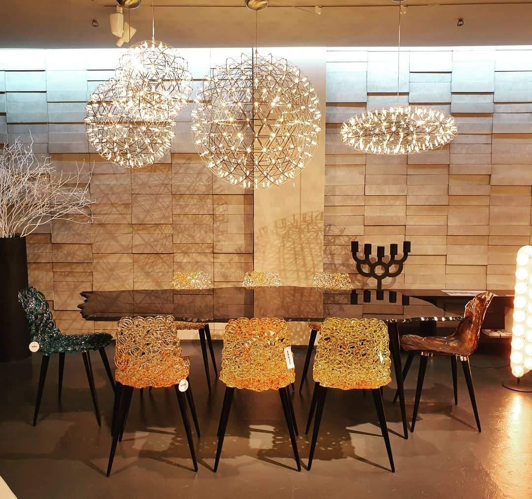 Modern LED Spark Ball Pendant Light Starry Night Fireworks Stainless Steel Chandelier