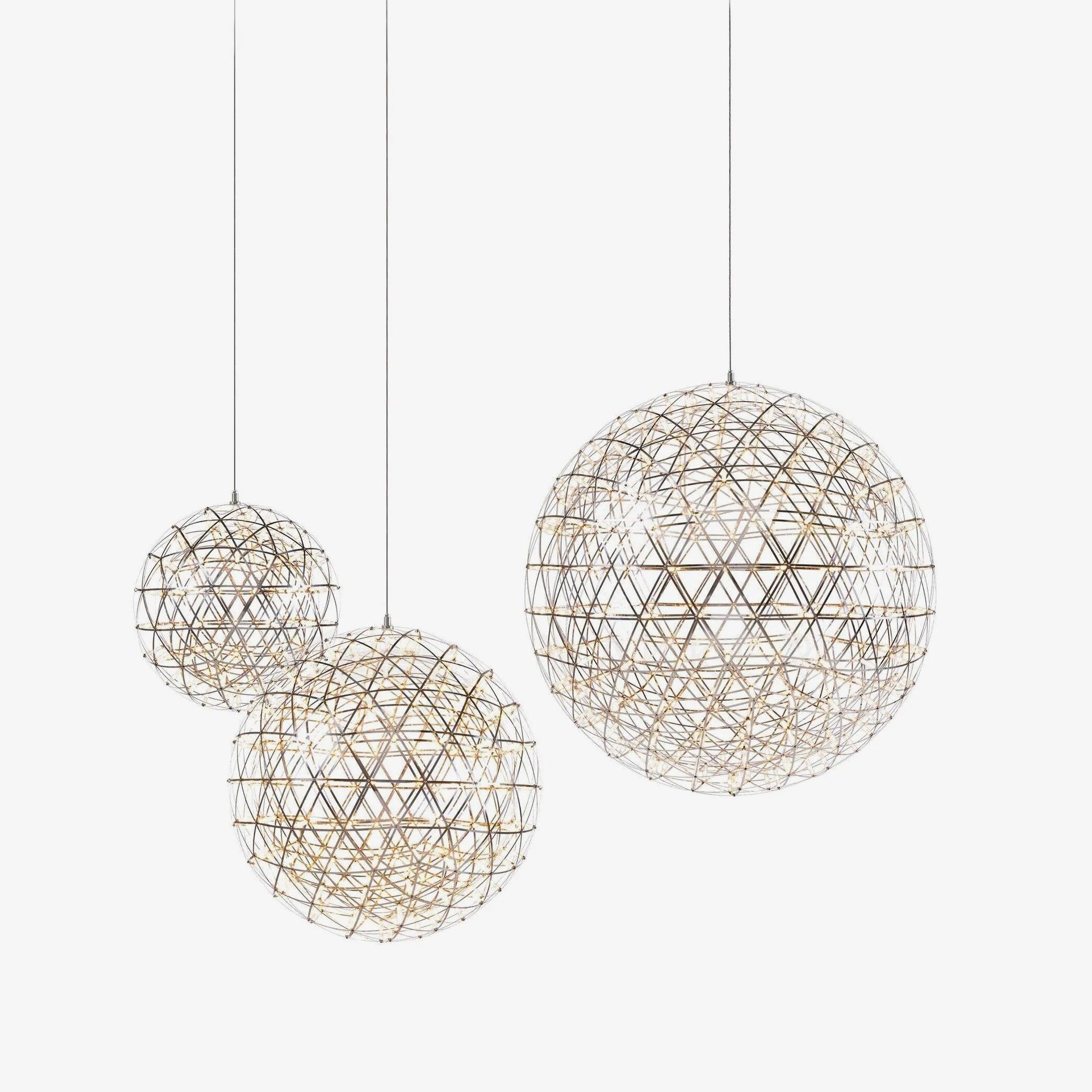 Modern LED Spark Ball Pendant Light Starry Night Fireworks Stainless Steel Chandelier