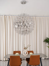 Modern LED Spark Ball Pendant Light Starry Night Fireworks Stainless Steel Chandelier