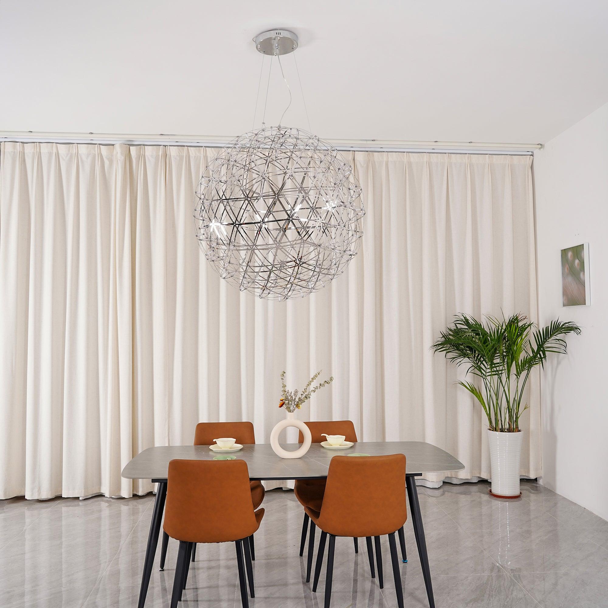 Modern LED Spark Ball Pendant Light Starry Night Fireworks Stainless Steel Chandelier